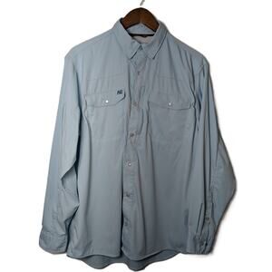 AG-Gear Long Sleeve Shirt W/ Pearl Snaps Light Blue Size Large